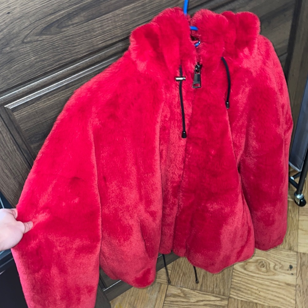 DKNY faux fur coat